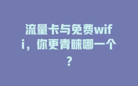 流量卡与免费wifi，你更青睐哪一个？