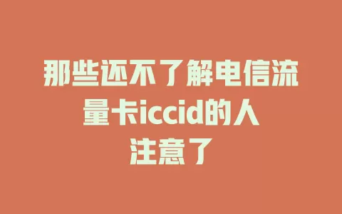 那些还不了解电信流量卡iccid的人注意了