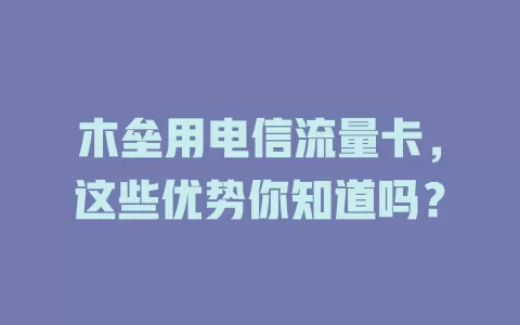 木垒用电信流量卡，这些优势你知道吗？