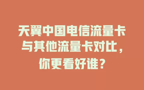 天翼中国电信流量卡与其他流量卡对比，你更看好谁？