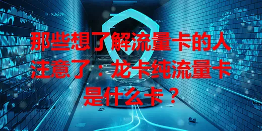 那些想了解流量卡的人注意了：龙卡纯流量卡是什么卡？