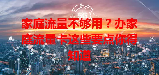 家庭流量不够用？办家庭流量卡这些要点你得知道