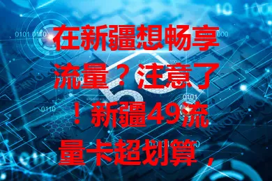 在新疆想畅享流量？注意了！新疆49流量卡超划算，每月49元，流量足，网络稳，办理简，是渴望便捷实惠流量服务用户的不错之选