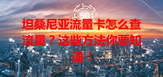 坦桑尼亚流量卡怎么查流量？这些方法你要知道！