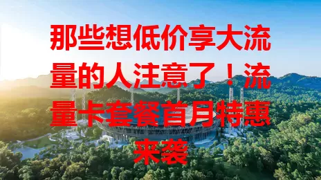 那些想低价享大流量的人注意了！流量卡套餐首月特惠来袭