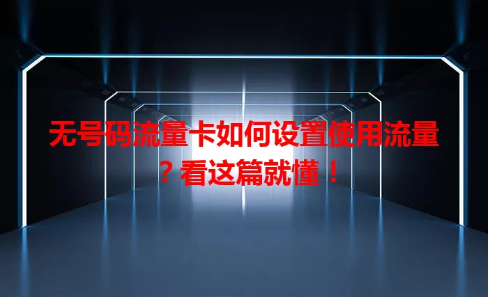 无号码流量卡如何设置使用流量？看这篇就懂！