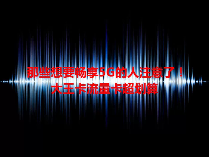 那些想要畅享5G的人注意了！大王卡流量卡超划算