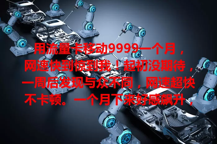 用流量卡移动9999一个月，网速快到惊到我！起初没期待，一周后发现与众不同，网速超快不卡顿。一个月下来好感飙升，流量稳定信号强，是网络生活得力助手，你也来试试？