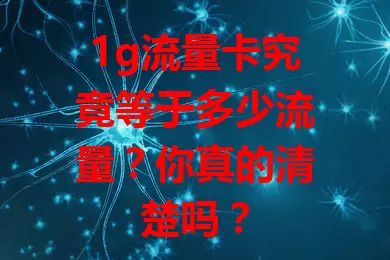 1g流量卡究竟等于多少流量？你真的清楚吗？