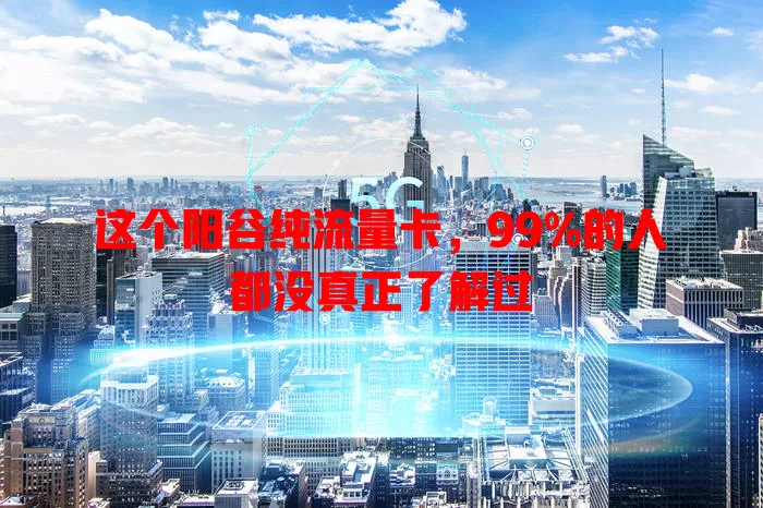 这个阳谷纯流量卡，99%的人都没真正了解过