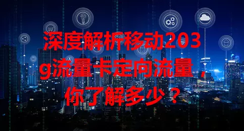深度解析移动203g流量卡定向流量，你了解多少？
