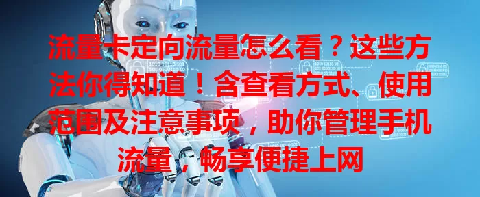 流量卡定向流量怎么看？这些方法你得知道！含查看方式、使用范围及注意事项，助你管理手机流量，畅享便捷上网