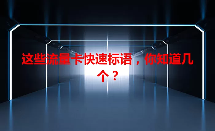 这些流量卡快速标语，你知道几个？