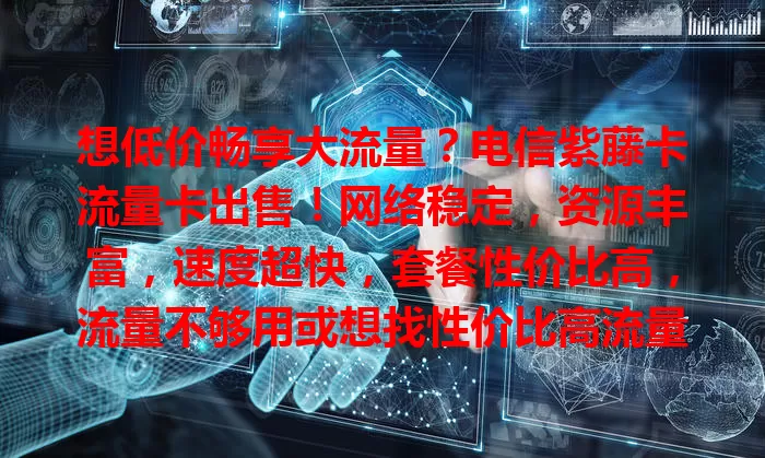 想低价畅享大流量？电信紫藤卡流量卡出售！网络稳定，资源丰富，速度超快，套餐性价比高，流量不够用或想找性价比高流量卡的别错过！