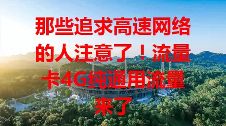 那些追求高速网络的人注意了！流量卡4G纯通用流量来了