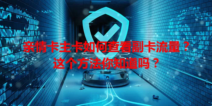 亲情卡主卡如何查看副卡流量？这个方法你知道吗？