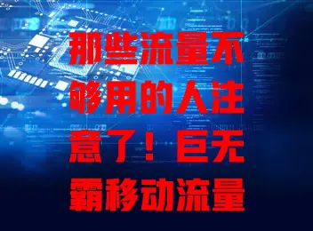 那些流量不够用的人注意了！巨无霸移动流量卡来啦