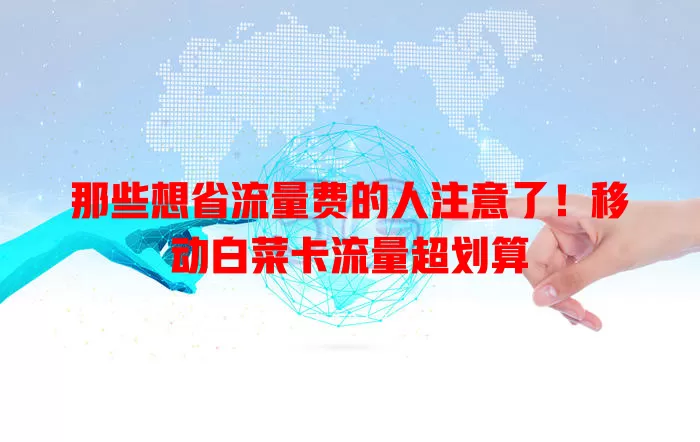 那些想省流量费的人注意了！移动白菜卡流量超划算