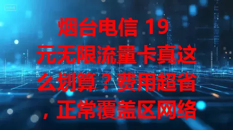 烟台电信 19 元无限流量卡真这么划算？费用超省，正常覆盖区网络稳，适合多类流量需求大的人，选时要综合考虑自身情况哦