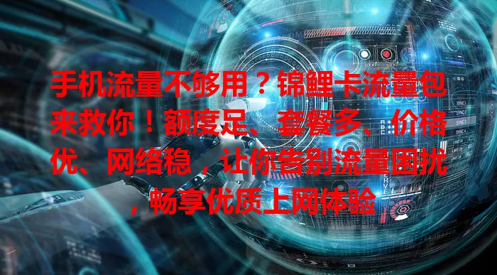 手机流量不够用？锦鲤卡流量包来救你！额度足、套餐多、价格优、网络稳，让你告别流量困扰，畅享优质上网体验