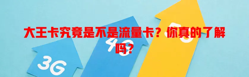 大王卡究竟是不是流量卡？你真的了解吗？