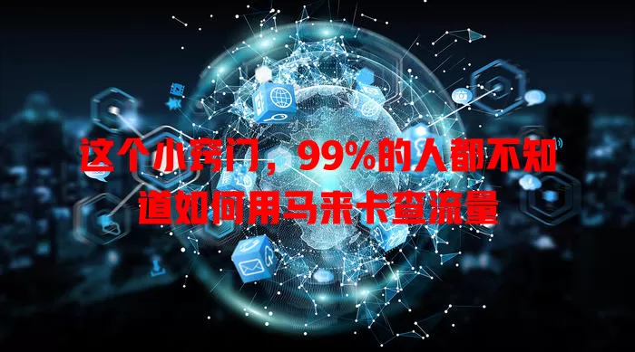 这个小窍门，99%的人都不知道如何用马来卡查流量