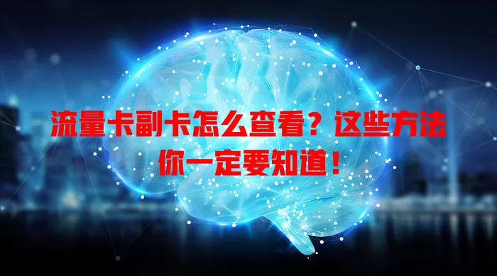 流量卡副卡怎么查看？这些方法你一定要知道！