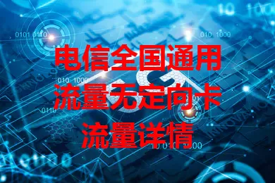 电信全国通用流量无定向卡流量详情