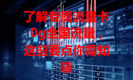 了解专属流量卡0g全国流量，这些要点你需知晓