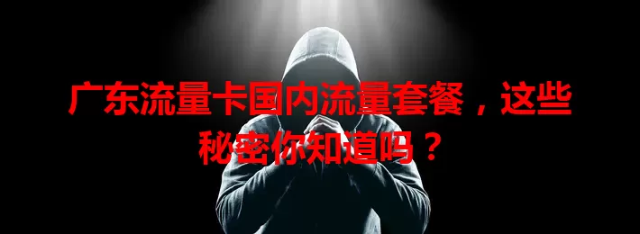 广东流量卡国内流量套餐，这些秘密你知道吗？