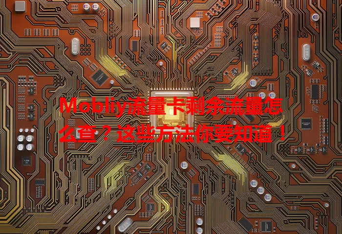 Mobliy流量卡剩余流量怎么查？这些方法你要知道！