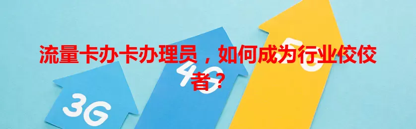 流量卡办卡办理员，如何成为行业佼佼者？