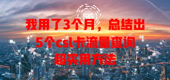 我用了3个月，总结出5个csl卡流量查询超实用方法
