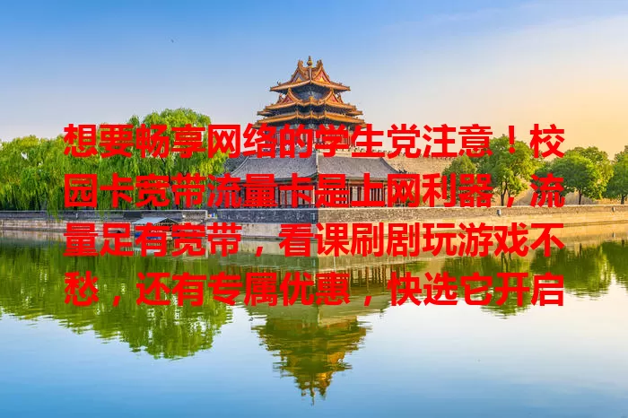 想要畅享网络的学生党注意！校园卡宽带流量卡是上网利器，流量足有宽带，看课刷剧玩游戏不愁，还有专属优惠，快选它开启精彩校园网络生活！