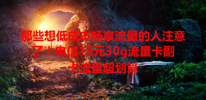 那些想低成本畅享流量的人注意了！电信15元30g流量卡副卡流量超划算