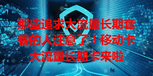 那些追求大流量长期套餐的人注意了！移动卡大流量长期卡来啦