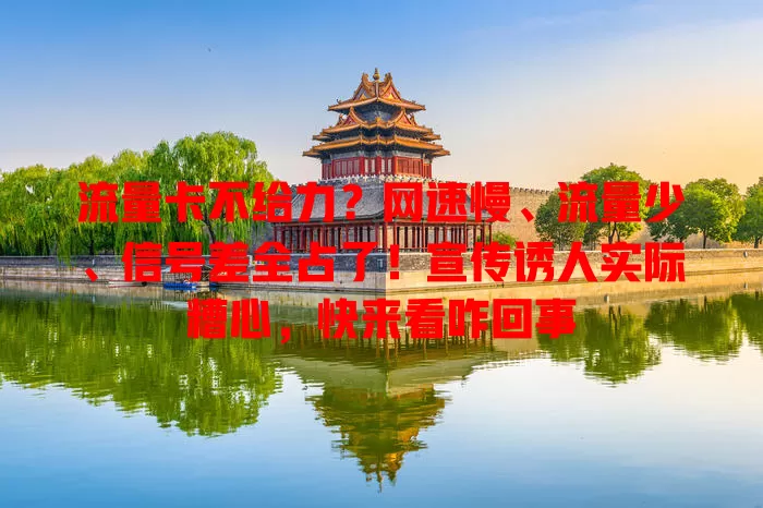 流量卡不给力？网速慢、流量少、信号差全占了！宣传诱人实际糟心，快来看咋回事