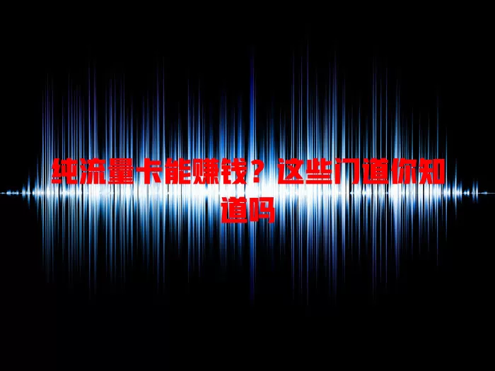 纯流量卡能赚钱？这些门道你知道吗