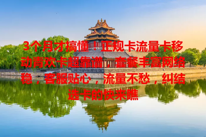 3个月才搞懂！正规卡流量卡移动青欢卡超靠谱，套餐丰富网络稳，客服贴心，流量不愁，纠结选卡的快来瞧