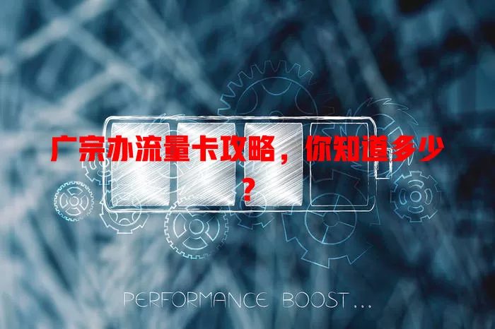 广宗办流量卡攻略，你知道多少？
