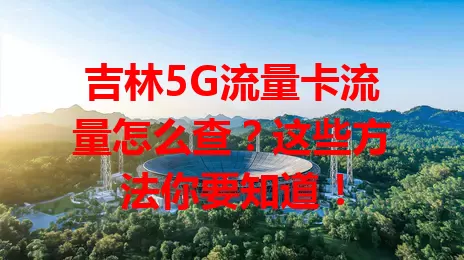 吉林5G流量卡流量怎么查？这些方法你要知道！