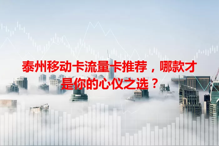 泰州移动卡流量卡推荐，哪款才是你的心仪之选？