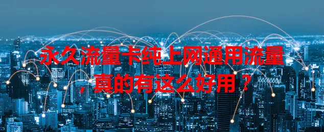 永久流量卡纯上网通用流量，真的有这么好用？