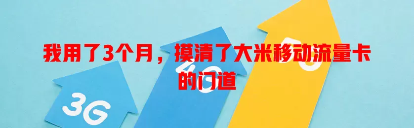 我用了3个月，摸清了大米移动流量卡的门道