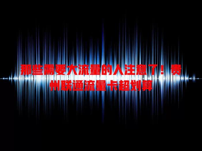 那些需要大流量的人注意了！贵州联通流量卡超划算