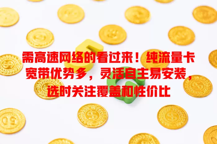 需高速网络的看过来！纯流量卡宽带优势多，灵活自主易安装，选时关注覆盖和性价比