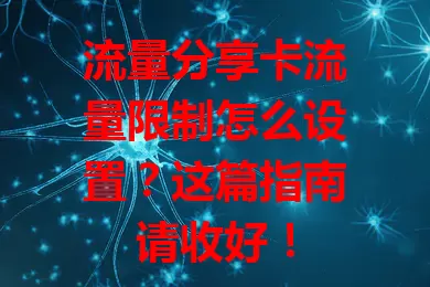 流量分享卡流量限制怎么设置？这篇指南请收好！