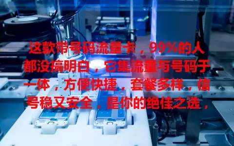 这款带号码流量卡，99%的人都没搞明白，它集流量与号码于一体，方便快捷，套餐多样，信号稳又安全，是你的绝佳之选，还不快来试试？