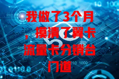 我做了3个月，摸清了翼卡流量卡分销台门道