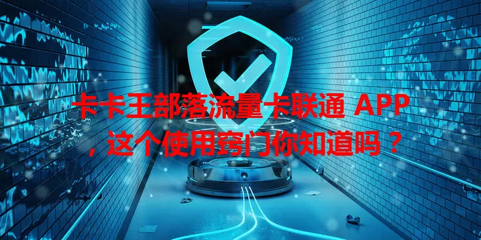 卡卡王部落流量卡联通 APP，这个使用窍门你知道吗？